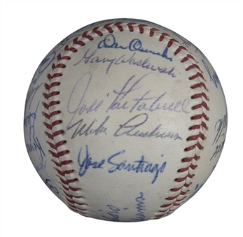 1967 American League Champion Boston Red Sox Team Signed OAL Cronin Baseball With 27 Signatures Including Conigliaro, Yastrzemski & Howard (JSA)